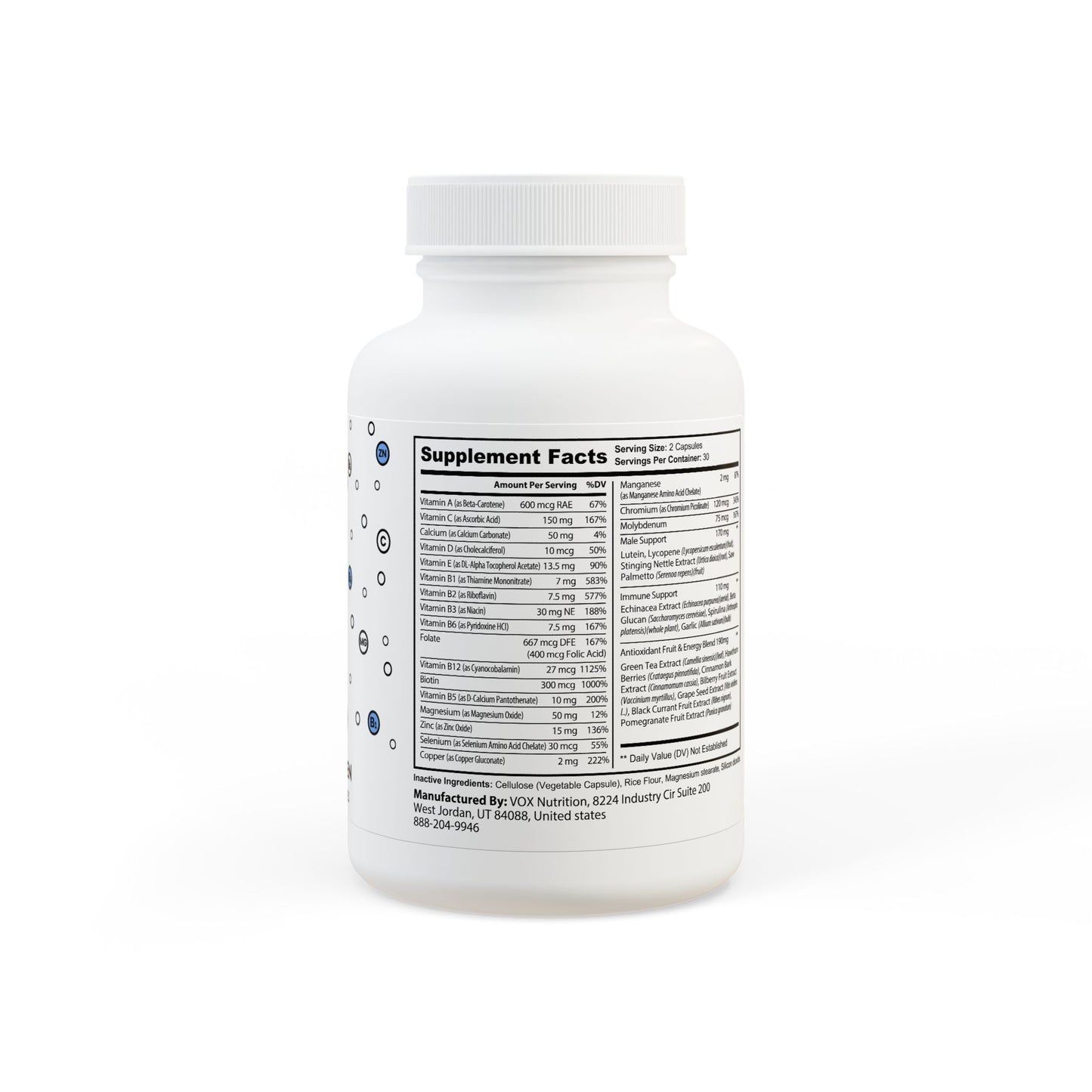 Multivitamin for Men (60 Capsules) (Vegan, Lactose Free)